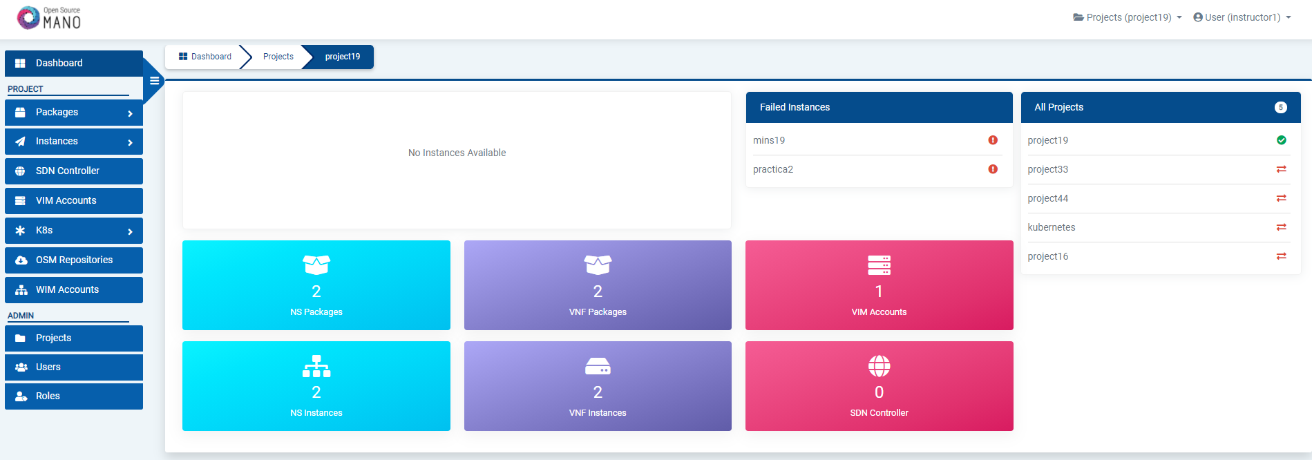 OSM NG-UI dashboard