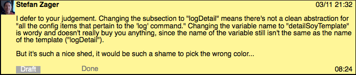 user review ui side by side diff screen replied done